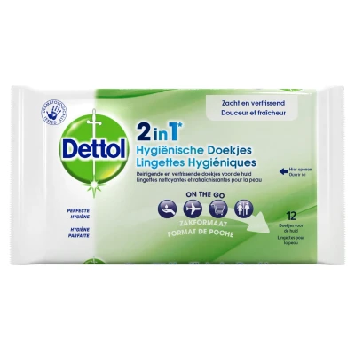 Afbeelding van 12er Pack Dettol 2in1 Hygiënisch doekjes Reinigende en verfrissende voor de huid 12 stucks