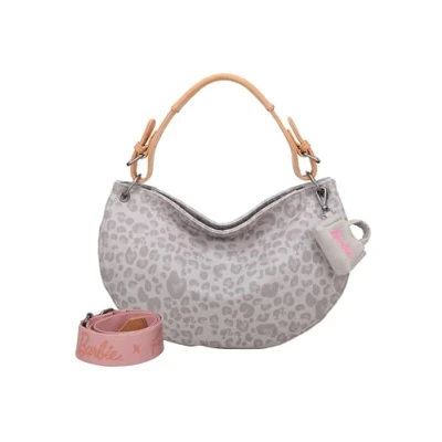 Afbeelding van Fritzi aus Preußen Schoudertas Bitzi11 Leo Silhouette Limited Barbie Hobo Bag Soft Grey Grijs