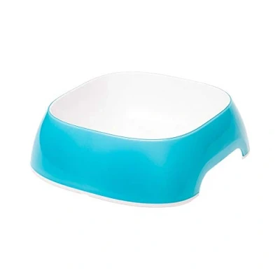 Afbeelding van Ferplast Glam Kattenbak Modieuze, antislip kunststof kattenvoer en waterbak, gemakkelijk schoon te maken, 0,4 liter, blauw