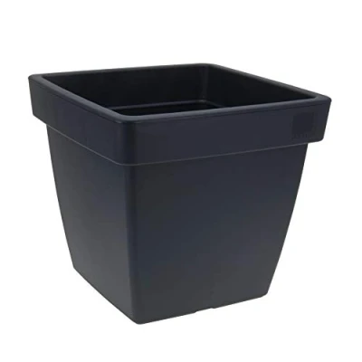 Afbeelding van Spetebo Kunststof plantenbak, antraciet, 40 x cm, bloempot, plantenpot, bloembak, vierkant