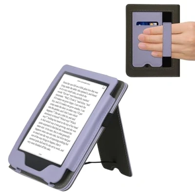 Afbeelding van kwmobile E reader hoesje compatibel met Kobo Clara 2E Ereader case van kunstleer cover in lavendel