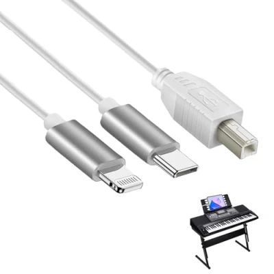 Afbeelding van 2 in 1 USB C naar B midi kabel, m OTG kabel type printerkabel voor iPhone, IOS, controller, audio interface, toetsenbord, elektronisch muziekinstrument, keyboard