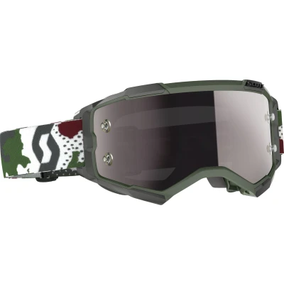 Afbeelding van Scott 2022 Fury Crossbril Donker Groen / Wit (Lens: Zilver Chrome Works)