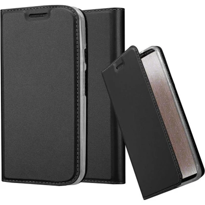 Afbeelding van Cadorabo Hoesje geschikt voor Motorola MOTO G2 in CLASSY ZWART Beschermhoes met magnetische sluiting, standfunctie en kaartvakje Book Case Cover Etui