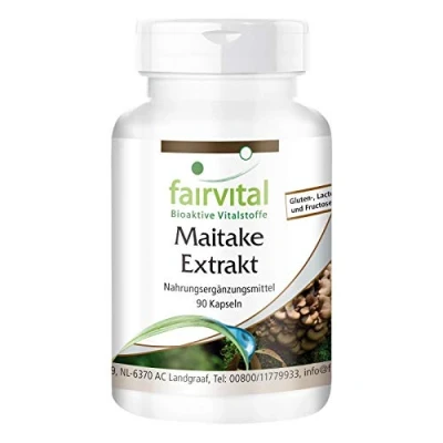 Afbeelding van Fairvital Maitake extract 500mg capsules HOOG GEDOSEERD VEGAN 90 paddenstoel met 30% polysachariden