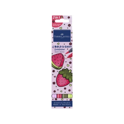 Afbeelding van Sketchmarker Faber Castell Goldfaber etui 4 stuks Bold Easy I World of