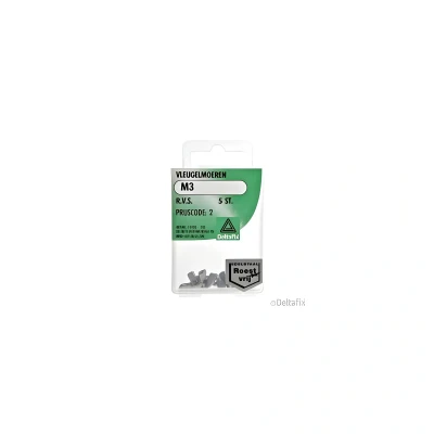 Afbeelding van Deltafix vleugelmoer r.v.s. a2 m3 din 315 5 st.