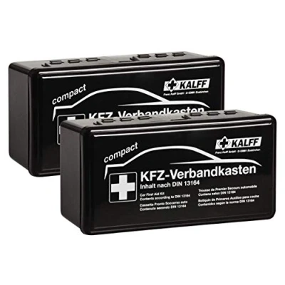 Afbeelding van Kalff 41620304 Verbanddoos, voor in de auto, compact, DIN 13164, met EHBO brochure, 2 stuks