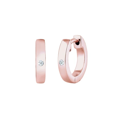 Afbeelding van Elli DIAMONDS Dames Creoolse Basisdiamant (0.03 ct.) in 925 Sterling Zilver