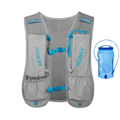 Afbeelding van AONIJIE 5L Lichte outdoor drinkrugzak wandelvest tas marathon lopen fietsen sporttas (grijs + 1,5 l waterzak)