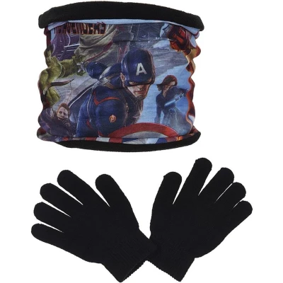 Afbeelding van Avengers Colsjaal Marvel + handschoenen zwart One size (3 6 jaar)