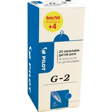 Afbeelding van Pilot gelroller G 2 fijn, blauw, value pack met 16 + 4 stuks