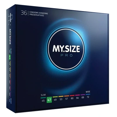 Afbeelding van MY.SIZE Classic condooms maat 1 I 47 mm breed 36 stuks grootverpakking premium extra dun true to touch gossamer dunne 0,07 wanddikte veganistisch