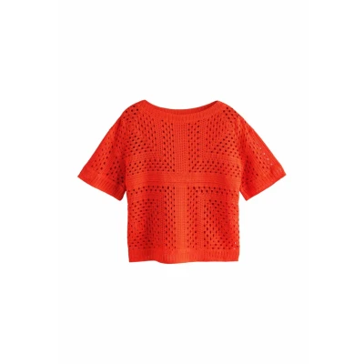 Afbeelding van Next Short Sleeve CREW NECK Regular FIT Tshirt print, Dames, Maat: XL, Red bright