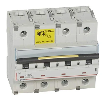 Afbeelding van Legrand installatieautomaat dx3 4p c100a 10000a 16ka 6modules 409363