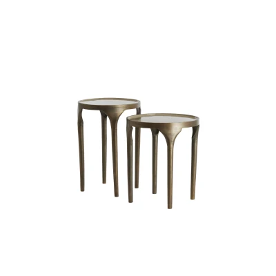 Afbeelding van Light &amp; Living Bijzettafel LAPAZ Ø40x52cm Brons Set van 2
