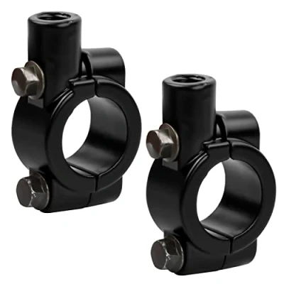 Afbeelding van KYSUN Universele stuurspiegelhouder, 10 mm, stuurhouder, spiegelhouder voor 22 cm stuur, stuurklem motorfiets, fiets, accu, autofiets, stuur (zwart)