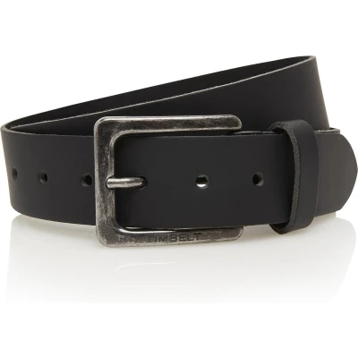 Afbeelding van 4cm zwarte riem jeans zwart 100% leder Maat 85 Totale lengte 100 cm