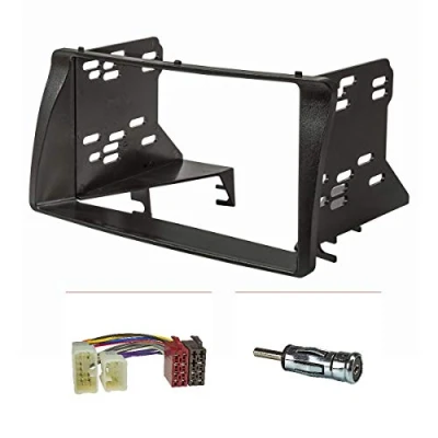Afbeelding van tomzz Audio 2455 056 Dubbele Din radio installatie frame Set geschikt voor Toyota Corolla e12 jaar 2003 2008 zwart met adapter iso, antenne iso