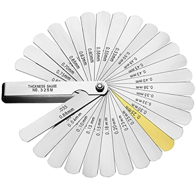 Afbeelding van Spurtar Voelermaat 32 blad metrisch &amp; imperiaal Feeler Gauge Meetinstrument Voelermatenset voor Meten van Speling en Tussenruimtes met borgschroef Silber