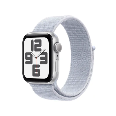 Afbeelding van Apple Watch SE 40mm Silver Aluminium Blue Cloud Sport Loop (130 200mm)