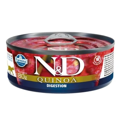 Afbeelding van N&amp;D Quinoa natvoeding voor de kat Digestion Lam 80 gr. per 24 stuks