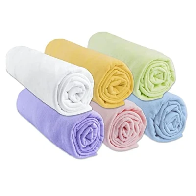 Afbeelding van Set van 6 hoeslakens, katoen, 40 x 80/40 90 cm, verschillende kleuren
