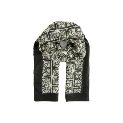 Afbeelding van Next Regular FIT Sjaal, Dames, Maat: One Size, Black white woodblock