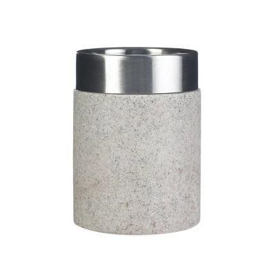 Afbeelding van Tandenborstelhouder Sapho Stone Vrijstaand 10.5x7.5 cm Polyresin Beige