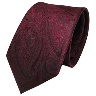 Afbeelding van TigerTie Designer stropdas in paisley patroon klassieke snit, rood, Krawatte: ca. Länge 150 cm, Breite 8 cm