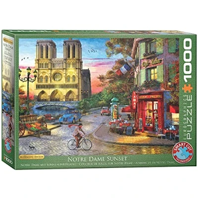 Afbeelding van Eurographics Notre DAME Sunset Dominic Davison Puzzel voor kinderen, Maat: One Size, Multicoloured