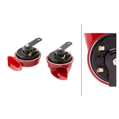 Afbeelding van HELLA VALUEFIT Meertonige luchthoorn STYLE HORN TE24 SET 12V 110dB(A) 400Hz 500Hz Lage toon/Hoge toon Electrisch ECE Behuizingskleur: Rood / Zwart 3FH 007 424 811