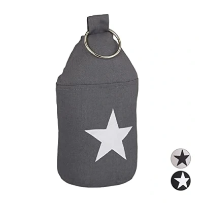 Afbeelding van Relaxdays deurstopper ster deurvastzetter deurstop met handvat deurbuffer decoratief donkergrijs