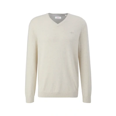 Afbeelding van s.Oliver pullover met logo ecru