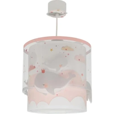 Afbeelding van Dalber Kinder hanglamp plafondlamp kinderkamer kinderlamp Whale Dreams walvissen dieren roze