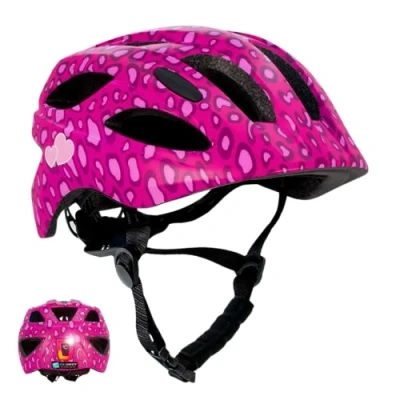 Afbeelding van Fietshelm kinderen 6 12 jaar Roze Stippen Crazy Safety EN1078 Certificatie