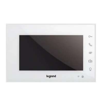 Afbeelding van LEGRAND, EASYKIT WiFi video binnenplaats, 7 inch hoogglans kleurenmonitor, sensortoetsen, smartphone verbinding, app bediening, instelling v. helderheid, volume en microfoon, stekkervoeding, wit,