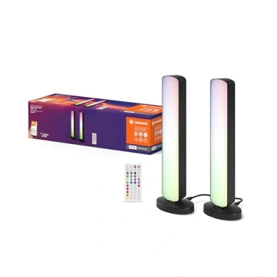 Afbeelding van LEDVANCE SMART+ WIFI LED vloerlamp, klein, zwart, 2x 2,5W, 480lm, instelbaar wit &amp; gekleurd licht, dimbaar, DIY muziek ritme functie, lange levensduur, App bestuurbaar, 2700 6500K