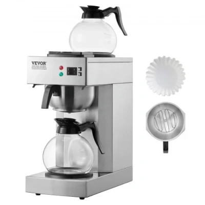 Afbeelding van VEVOR Commercieel filterkoffiezetapparaat Koffiezetapparaat met 2 glazen karaffen