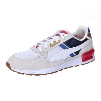 Afbeelding van PUMA Graviton Pro heren Sneaker, Warm Wit White Club Navy Rood, 37 EU