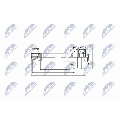Afbeelding van Homokineet reparatie set, aandrijfas NTY NPZ MS 007