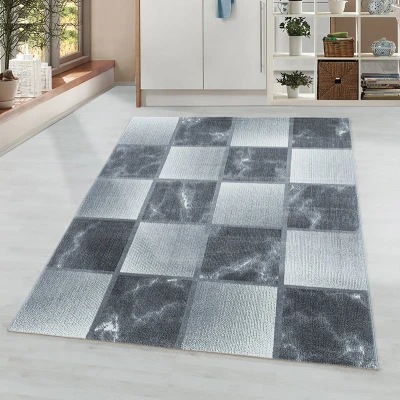Afbeelding van Modern vloerkleed Optimism Box Zilver/Grijs 140x200cm Adana Carpets