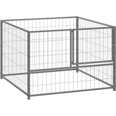 Afbeelding van vidaXL Hondenkennel 100x100x70 cm staal zilverkleurig