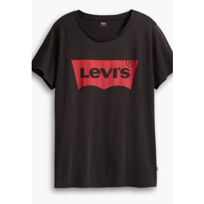 Afbeelding van Levi&#039;s Plus Perfect TEE Tshirt print, Dames, Maat: 50/52, batwing jet black