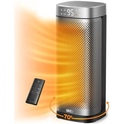 Afbeelding van Dreo Elektrische verwarming, 16 inch, energiezuinige ruimteverwarmingen met thermostaat, 70 oscillating afstandsbediening, 3 modi, tip over en bescherming tegen oververhitting, stille keramische