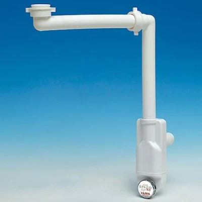 Afbeelding van SOTECH plaatsbesparende sifon met inspectieopening, 32 40 mm, wit, sifon, afvoergarnituur voor keuken en badkamer