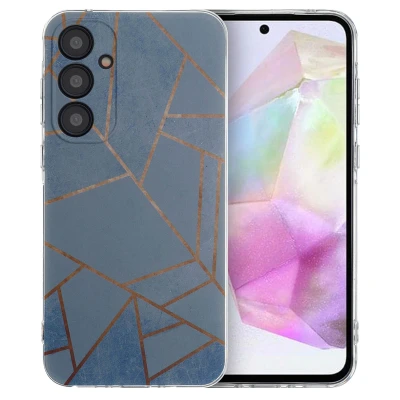 Afbeelding van Samsung Galaxy A35 Hoesje Siliconen en TPU (zacht) iMoshion Softcase/Backcover Blauw Telefoonhoesje