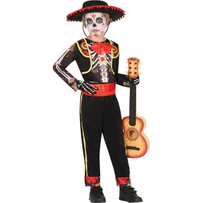 Afbeelding van Fiestas Guirca Kinderkostuum mariachi skeleton 7 9 jaar