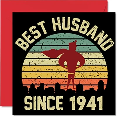 Afbeelding van 83e verjaardagskaart voor echtgenoot van vrouw beste sinds 1941 I Love You Gifts, Happy huwelijksverjaardag kaarten partner, 145 mm x wenskaarten tachtig derde