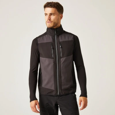 Afbeelding van Regatta E volve Unisex 2 Layer Softshell Bodywarmer RG907 Ash (Heather)/Black